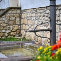 Brunnen in Gundersheim mit Blumen im Herbst © Touristikverein Wonnegau e.V.